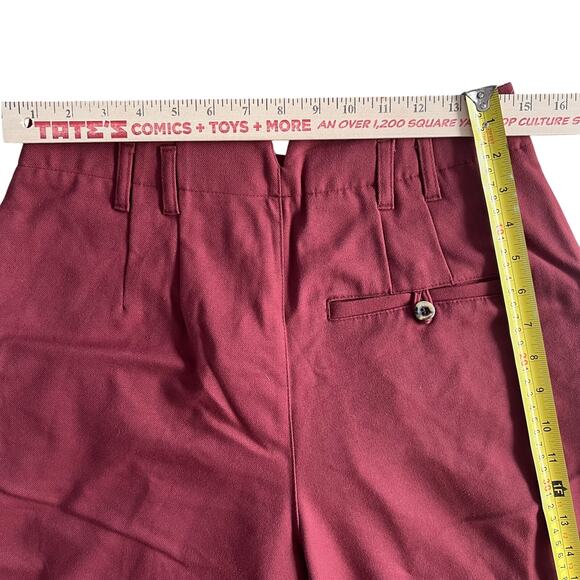 Free People women’s high-waisted tapered pants in a rich red/burgundy color. - Picture 3 of 11